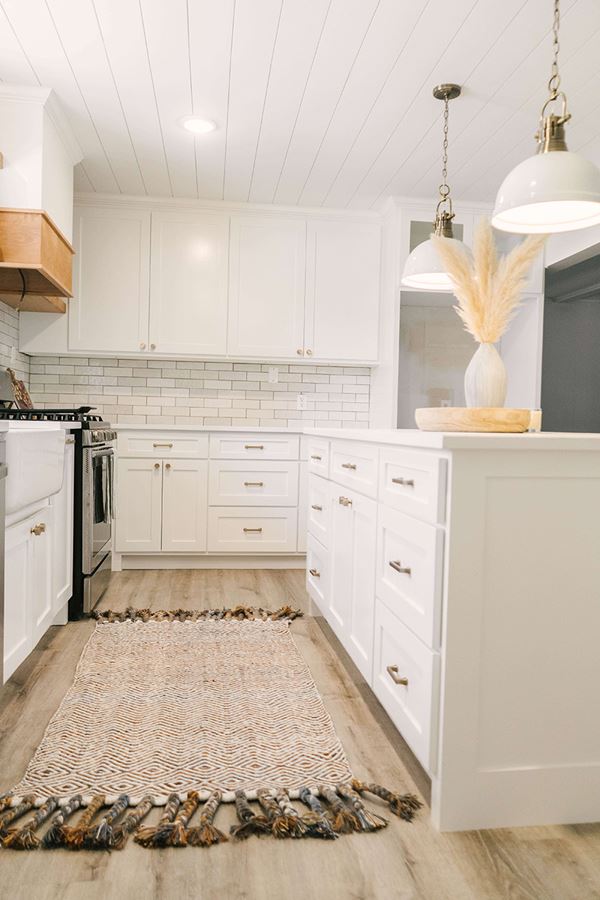 Transformed Kitchen From Popcorn to Timeless Shiplap Ceilings