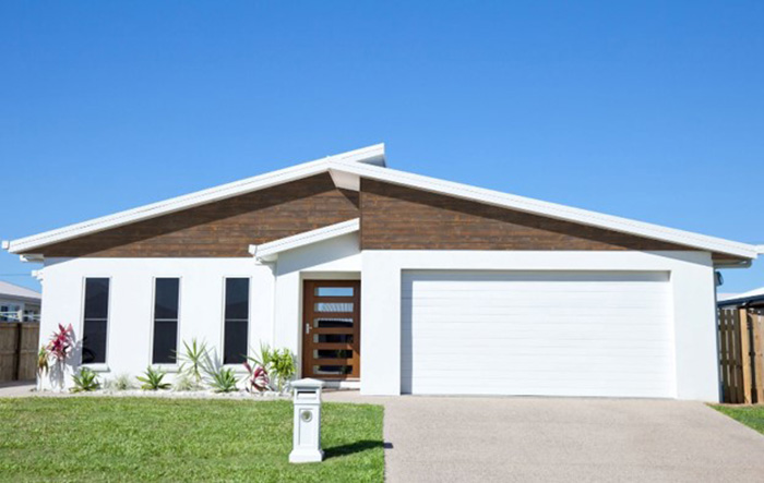 Modern home with thermally modified wood cladding